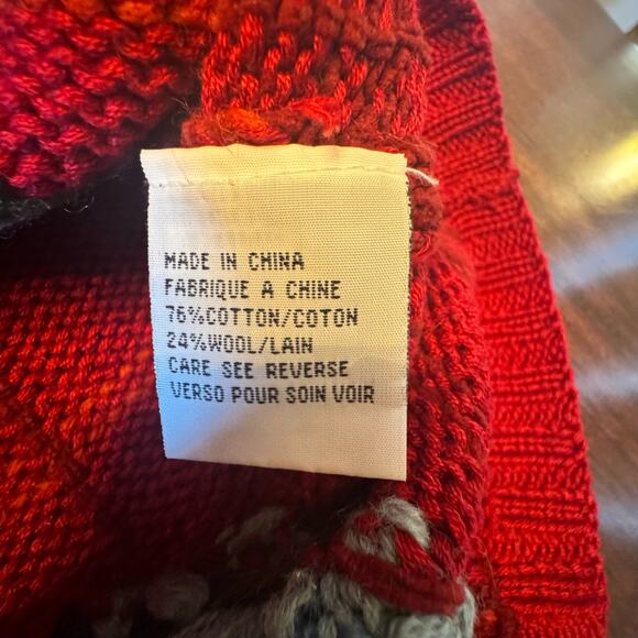 VTG Talbots Petites Womens PS Hand Knit Button Fall Cardigan Sweater Floral 90's - Picture 15 of 16